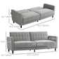 Convertible Tufted Sofa Bed with Adjustable Back - Grey