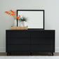 Danziar - 8 Pc. - Dresser, Mirror, King Slat Panel Bed, 2 Nightstands - Black
