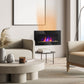 Wall Mounted Fireplace, 28.5 Inch Modern Electric Fireplace with Patented LED Flame Effect and 7 Colors, Black