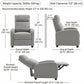 Manual Recliner Chair with Linen Touch - Light Grey