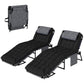 2-Piece Folding Lounge Chairs with Adjustable Backrest, Tanning Chair with Cushion, Side Pocket, Headrest, Black