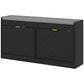 Shoe Storage with Seat, Upholstered Hallway Bench, Shoe Bench with 2 Flip Drawers and 4 Vents for 8 Pairs of Shoes