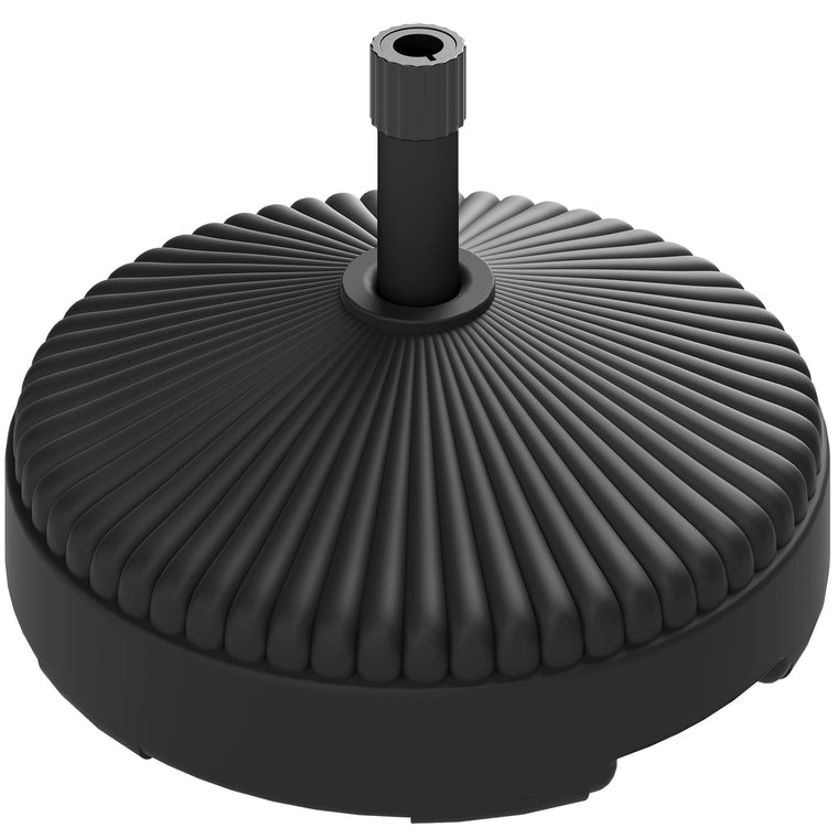 Black Round Plastic Patio Umbrella Base with Sand/Water Fill
