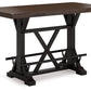 Valebeck - Rect Dining Room Counter Table With Wine Rack