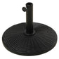 25 lbs Market Umbrella Base Holder 17.5" Round Parasol Stand with Rattan Design for Patio, Outdoor, Backyard, Black