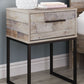 Neilsville - Whitewash - One Drawer Night Stand - Vinyl-Wrapped