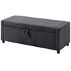 Corduroy Storage Ottoman End of Bed Bench - Dark Grey