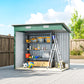 7'x 4' Metal Patio Storage Shed Garden Lockable Shed Tool Utility Storage Unit, Green