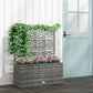 Wicker Raised Garden Bed with Trellis, 42" Tall Outdoor Planter Box, Mixed Grey