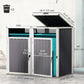 Double Garbage Bin Shed, Lockable Outdoor Storage Shed with Openable Lid, Galvanized Frame for Garden Patio, Dark Grey