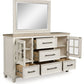 Shaybrock - Antique White / Brown - Dresser And Mirror