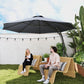 11FT Patio Umbrella, Cantilever Umbrella with 8 Ribs, 360° Rotation, Easy Adjustment for Garden, Deck, UPF 50+, Grey