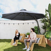 11FT Patio Umbrella, Cantilever Umbrella with 8 Ribs, 360° Rotation, Easy Adjustment for Garden, Deck, UPF 50+, Grey