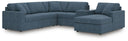 6 Pc. Sectional With Raf Corner Chaise, Laf Corner Chair And Storage Console