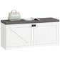 Shoe Storage Bench with Padded Seat - White Wood Grain