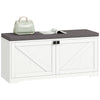 Shoe Storage Bench with Padded Seat - White Wood Grain