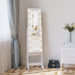 Free Standing Armoire Organizer, Lighted Mirrored Jewelry Cabinet w/ Angle Adjustable & 16 LED Lights Warm White