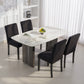 Modern Dining Chairs Set of 4, Kitchen Chairs with Rubberwood Legs and Padded Seat, Black