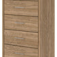 Gramburg - Five Drawer Chest - Warm Natural Brown