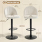 Swivel Counter Height Bar Stools Set of 2 with Footrest - Cream White