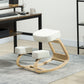 Ergonomic Wood Kneeling Chair with Thick Pads - Cream White