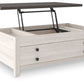 Dorrinson - White / Black / Gray - Lift Top Cocktail Table