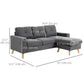 L-Shaped Sectional Sofa with Reversible Chaise - Dark Grey