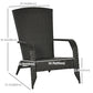Patio Wicker Adirondack Chair, Outdoor Rattan Muskoka Chair with Cushions for Patio, Garden, Backyard, Cream