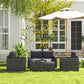 Outdoor Furniture with Table, Wicker Furniture with Loveseat and 2 Chair for Garden, Poolside, Grey