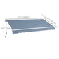 12' x 10' Manual Retractable Awning Outdoor Sunshade Shelter with Adjustable & Versatile Design, Light Grey
