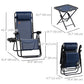 Zero Gravity Chair Set of 2 Patio Chair with Side Table Cupholders and Pillows for Pool, Backyard, Lawn, Beach, Blue
