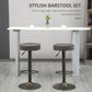 Modern Adjustable Bar Stools Set of 2, Swivel Barstool with Footrest, PU Leather Round Top for Kitchen, Dark Grey