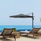10' Offset Patio Umbrella Cantilever Umbrella with Aluminium Pole 360° Rotation and Tilt Adjustment, Grey