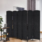 6ft Folding Room Divider, 6 Panel Wall Partition with Wooden Frame for Bedroom, Home Office, Black