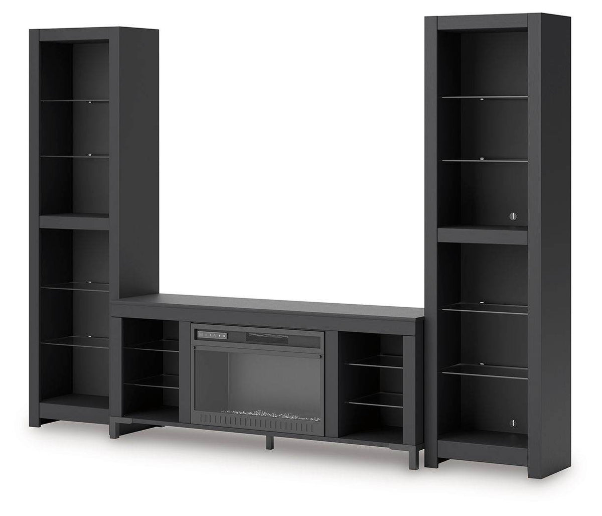 Cayberry - Black - 3-Piece Entertainment Center With Electric Fireplace - Forward Furniture