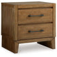 Sherbana - Light Brown - Two Drawer Night Stand