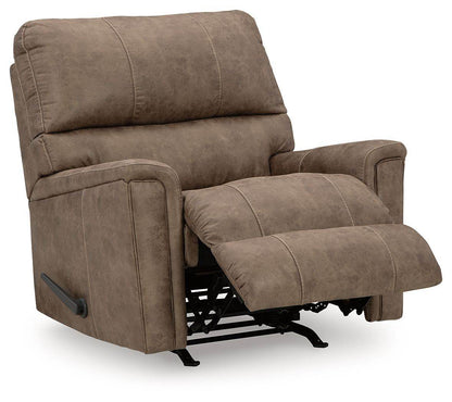 Navi - Fossil - Rocker Recliner - Faux Leather - Forward Furniture