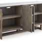 Loyaska - Grayish Brown / White - Extra Large TV Stand