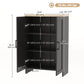Modern Storage Cabinet with Doors and Adjustable Shelf for Kitchen, Living room, 23.6" x 11.8" x 35.4", Black