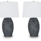 Caronick - Poly Table Lamp (Set of 2) - Antique Silver Finish