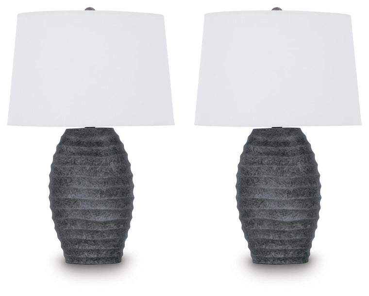 Caronick - Poly Table Lamp (Set of 2) - Antique Silver Finish