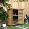 Wooden Garden Storage Shed Kit Wood Garage Tool Organisation Cabinet with 2 Door, 34