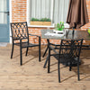 2 PCs Dining Chairs, Outdoor Armchairs, Stackable Design, Black