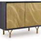 Tayner - Black / Gold Finish - Accent Cabinet