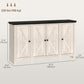 Rustic Buffet Sideboard with Adjustable Shelves - White Wood Grain