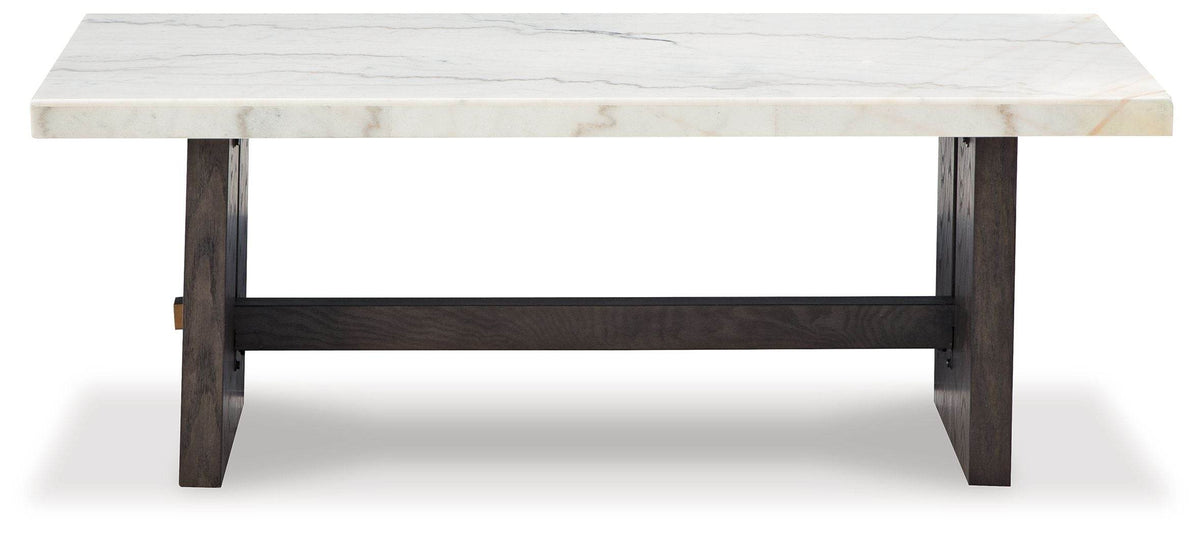 Burkhaus - White / Dark Brown - Rectangular Cocktail Table - Forward Furniture