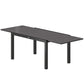 Expandable Outdoor Dining Table, 55"-95" Patio Table with Tempered Glass Top and Aluminum Frame, Black