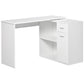 180-Degree Rotating Corner Desk with Storage - White