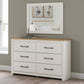 Linnocreek - White / Warm Brown - Dresser And Mirror