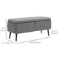 40" Linen Storage Ottoman Bench with Steel Legs - Grey
